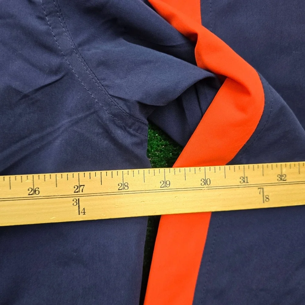 Illinois Fighting Illini Windbreaker Jacket Mens 2XL Blue Orange V-Neck‎ NCAA